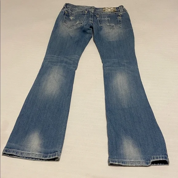Miss Me Signature Bootcut Distress MediumWash  Mid Rise Western Cowgirl 28 x 32” - Picture 9 of 13